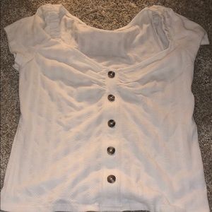 All white shirt with buttons
